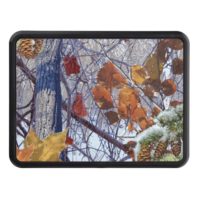 First Snow Winter Camouflage Decor Trailer Hitch Cover (Front)