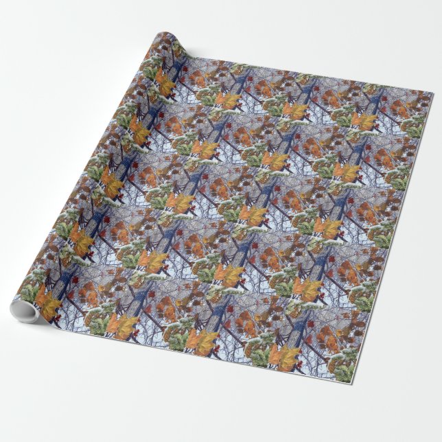 First Snow Winter Camouflage Print Wrapping Paper (Unrolled)