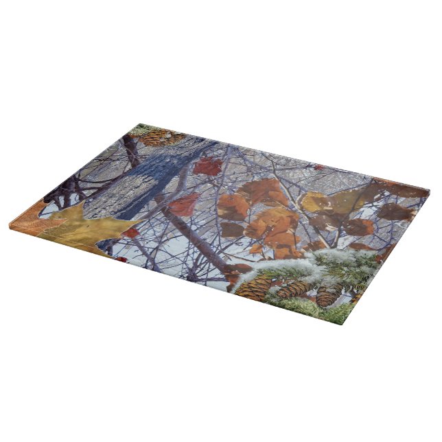 First Snow Winter Camouflage Style Cutting Board (Corner)