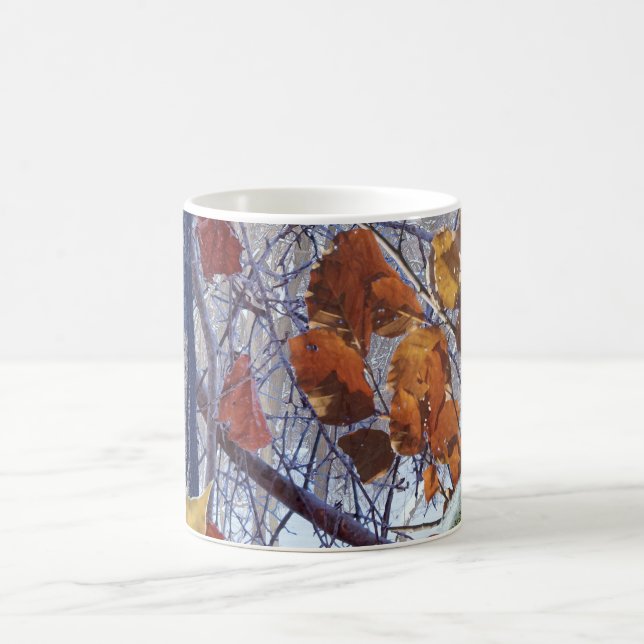 First Snow Winter Forest Camo Print Coffee Mug (Center)