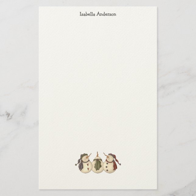 First Snowel · Snowmen Stationery (Front)