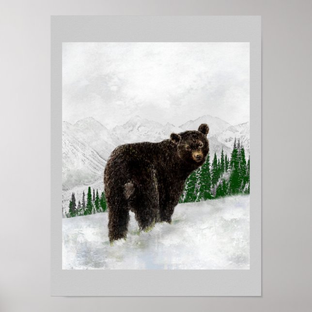 First Snowfall Black Bear Mountain Wilderness Poster (Front)