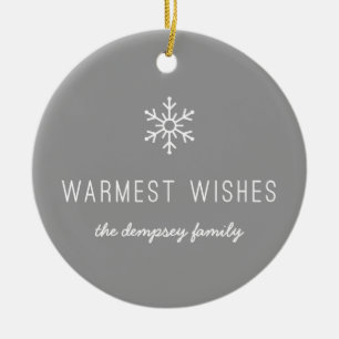 First Snowfall Ceramic Ornament - Grey