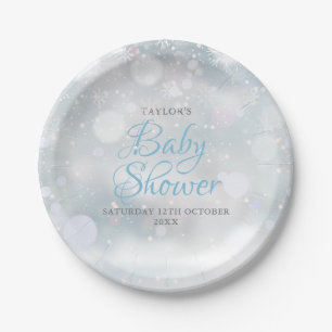 First Snowflakes Baby Shower / Sprinkle Paper Plate