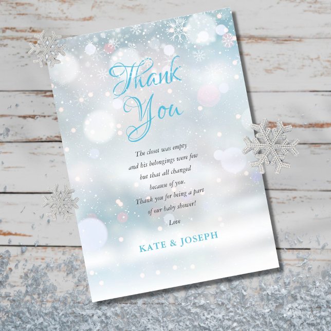 First Snowflakes Baby Shower Thank You Poem Card (Creator Uploaded)