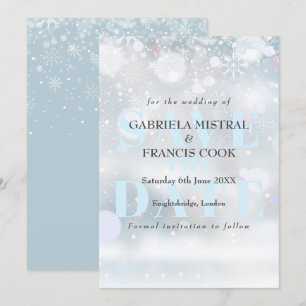 First Snowflakes Save the Date Invitation