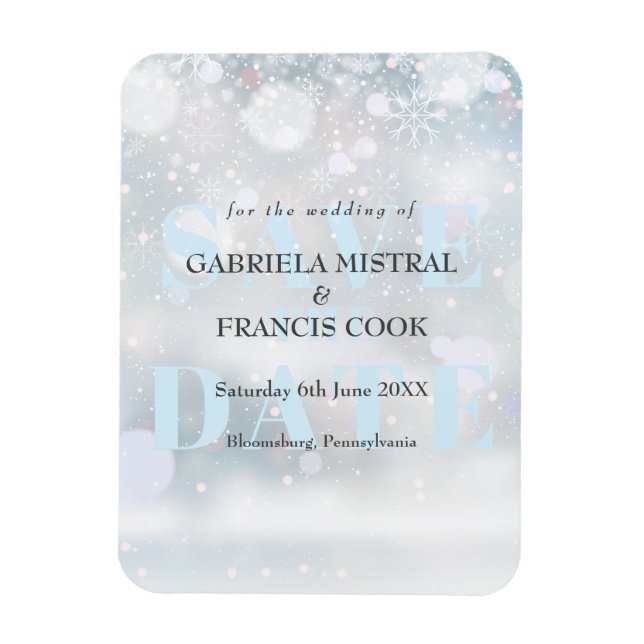 First Snowflakes Save the Date Magnet (Vertical)