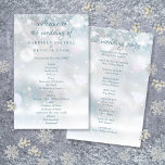 First Snowflakes Winter Wedding Program<br><div class="desc">Featuring elegant dusty blue typography and delicate snowflakes falling across your personalized wedding details on a winter frost background. Designed by Thisisnotme©</div>