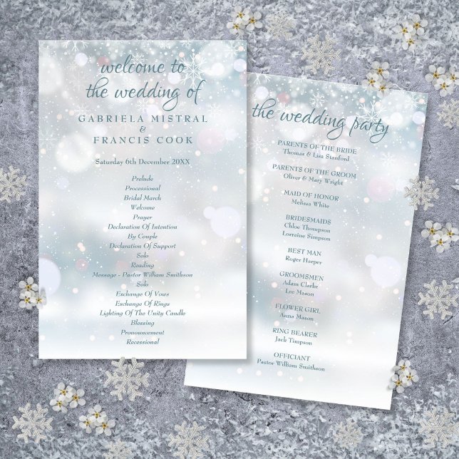 First Snowflakes Winter Wedding Program (First Snowflakes Winter Wedding Program)