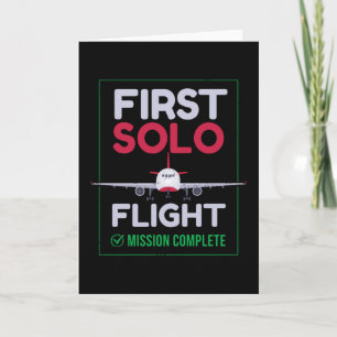 First Solo Flight Airplane First Flight Card