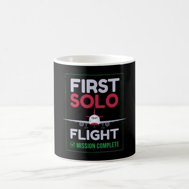 First Solo Flight Airplane First Flight Coffee Mug (Center)