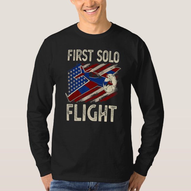 First Solo Flight Plane Aircraft Pilot Flight   T-Shirt (Front)