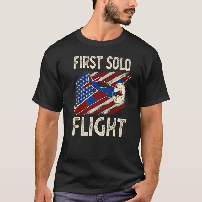 First Solo Flight Plane Aircraft Pilot Flight   T-Shirt (Front)