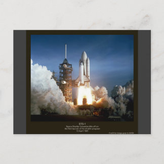 First Space Shuttle launch STS-1 Columbia Postcard