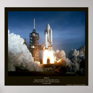 First Space Shuttle launch STS-1 Columbia Poster