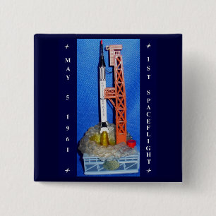 First Spaceflight 2 Inch Square Button