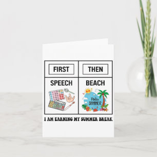 First Speech Then Beach Funny Speech Therapy Summe Card