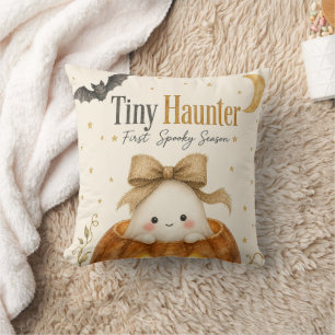 First Spooky Season Baby Halloween Watercolor Throw Pillow