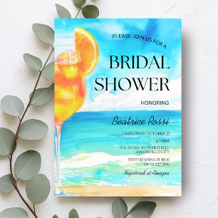 First Spritz Amalfi Beach Cocktail Bridal Shower Invitation