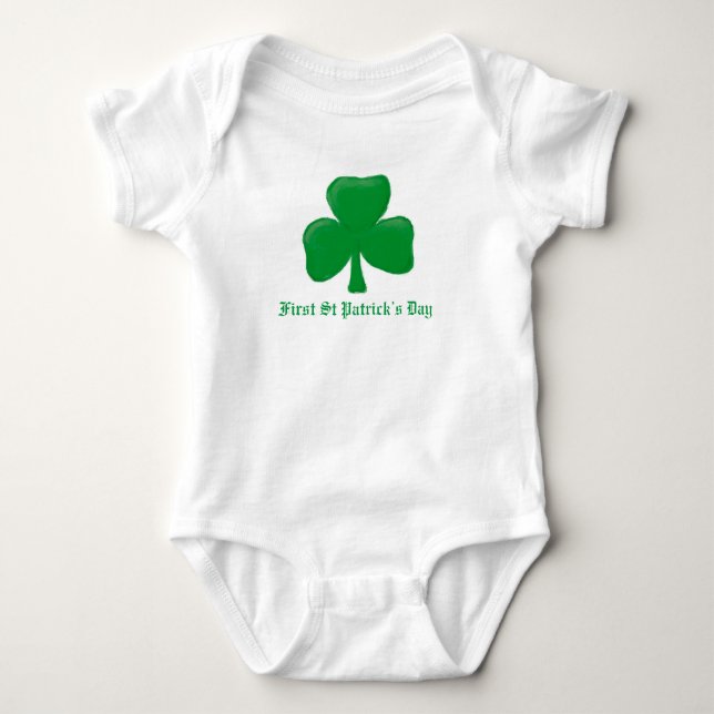 First St Patricks Day Baby Bodysuit (Front)