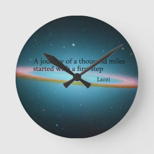 First Step Laozi Quote Clock