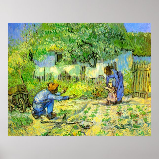 First Steps, 1890 Vincent van Gogh Poster (Front)