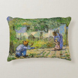 First Steps (after Millet) by Vincent van Gogh Accent Pillow