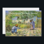 First Steps (after Millet) by Vincent van Gogh Invitation<br><div class="desc">Easy to customize baby shower invitation. Just add your info! You can also easy change the wording and use for any event or occasion! If you want to change the background colour or the font just click "customize it." First Steps (after Millet) by Vincent van Gogh is a vintage fine...</div>