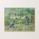 First Steps, after Millet by Vincent Van Gogh Jigsaw Puzzle<br><div class="desc">In fall and winter 1889–90, while a voluntary patient at the asylum in Saint-Rémy, Van Gogh painted twenty-one copies after Millet, an artist he greatly admired. He considered his copies "translations" akin to a musician's interpretation of a composer's work. Customize it with your own details. For further customization, please click...</div>