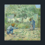 First Steps, after Millet by Vincent Van Gogh Magnet<br><div class="desc">In fall and winter 1889–90, while a voluntary patient at the asylum in Saint-Rémy, Van Gogh painted twenty-one copies after Millet, an artist he greatly admired. He considered his copies "translations" akin to a musician's interpretation of a composer's work. Customize it with your own details. For further customization, please click...</div>