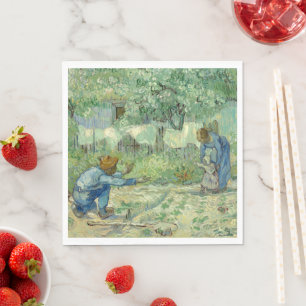 First Steps, after Millet by Vincent Van Gogh Napkin