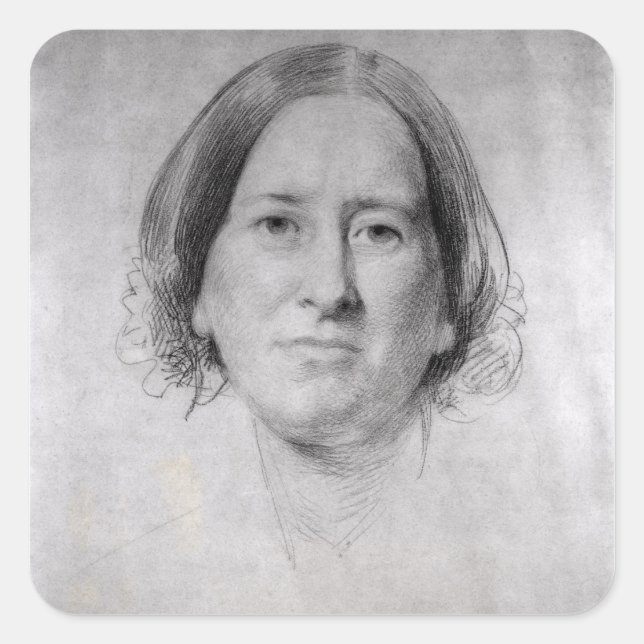 First Study for the Portrait of George Eliot Square Sticker (Front)