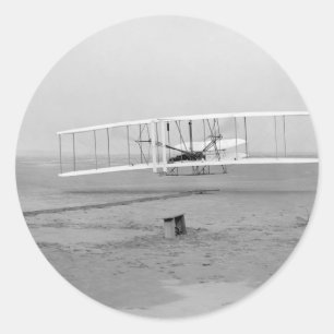First Successful Flight of the Wright Flyer Classic Round Sticker