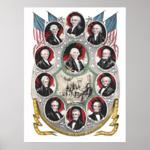 First Ten Presidents of the United States Poster