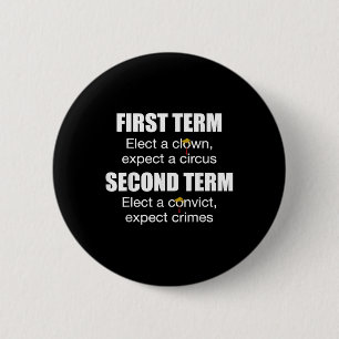 First Term Elect A Clown Expect A Circus Second Te 2 Inch Round Button