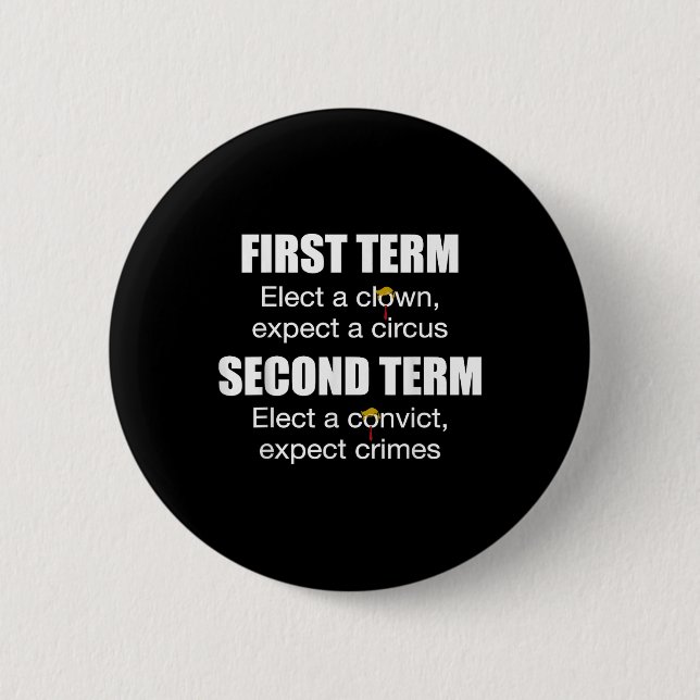 First Term Elect A Clown Expect A Circus Second Te 2 Inch Round Button (Front)