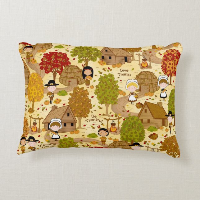 First Thanksgiving Decorative Pillow (Back)