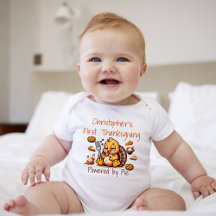 First Thanksgiving Powered by Pie Baby Bodysuit