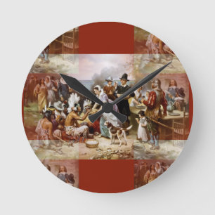 first thanksgiving round clock