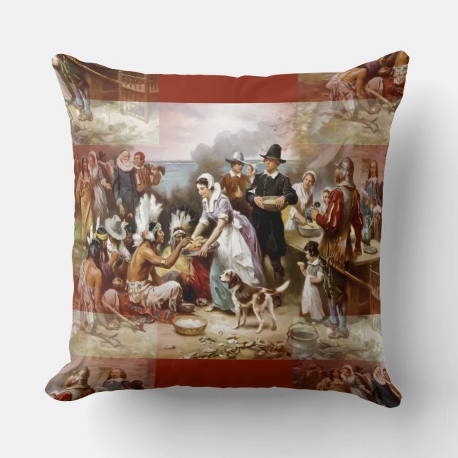 first thanksgiving throw pillow (Front)