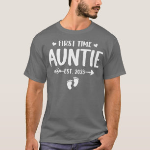 First Time Auntie Est 2023 Soon To Be Aunt Gender T-Shirt