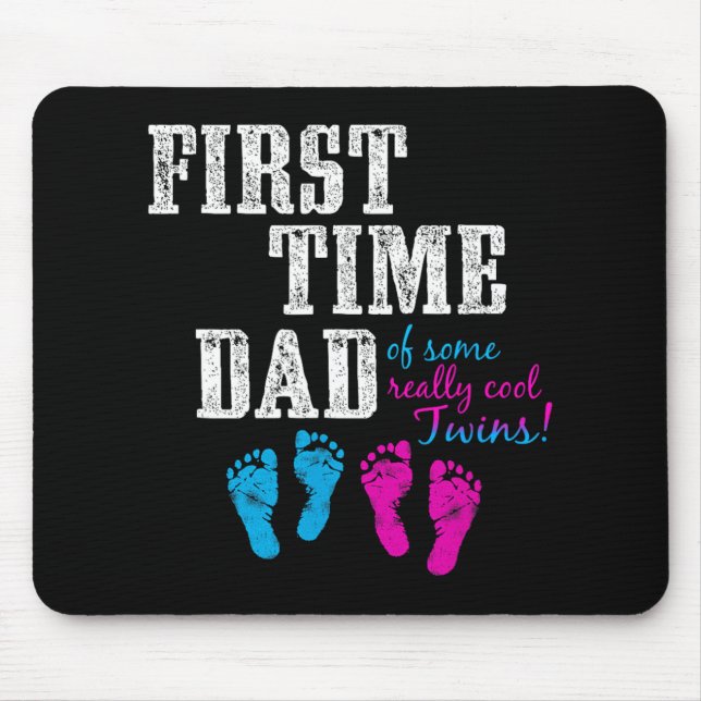 First Time Dad, Daddy Of Bg Twins, Father's Day Gi Mouse Pad (Front)