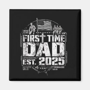First Time Dad Patriotic Christian Cross Vintage U Magnet