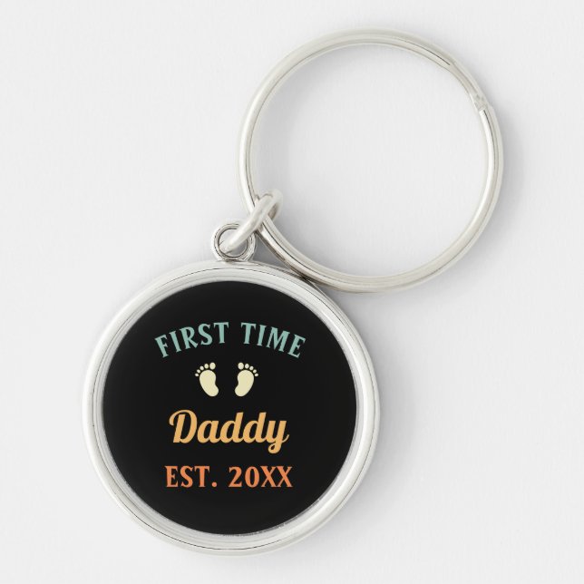 First Time Daddy Fatherhood Father's Day Keychain (Front)