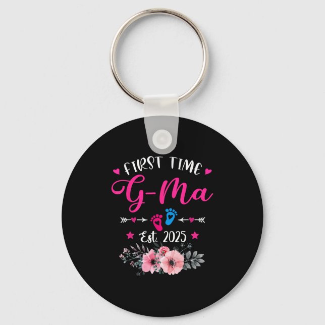 First Time G-ma 2025 Mother's Day Soon To Be Mom P Keychain (Front)