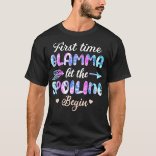 First Time Glamma Let The Spoiling Begin Tie Dye M T-Shirt