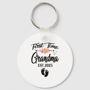 First Time Grandma 2025 Mothers Day Promoted To Gr Keychain