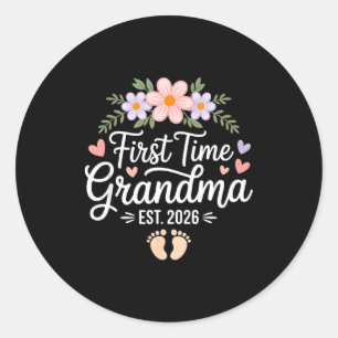 First Time Grandma 2026 Promoted To Grandma Again Classic Round Sticker