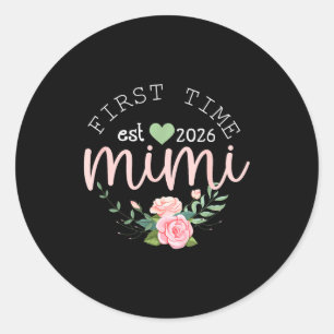 First Time Grandma Est 2026 New Grandmother 1st Ti Classic Round Sticker