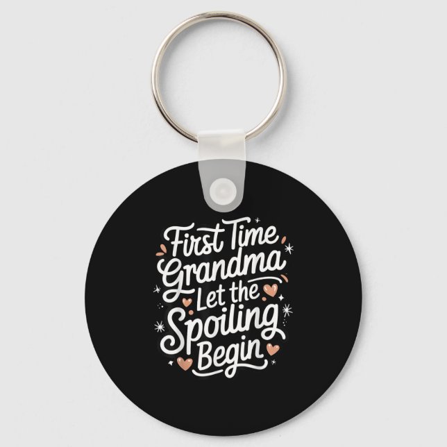 First Time Grandma Let The Siling Begin 2025 New G Keychain (Front)